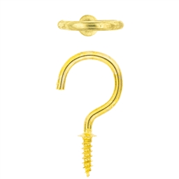 Cup Hook - Round Brass Plated